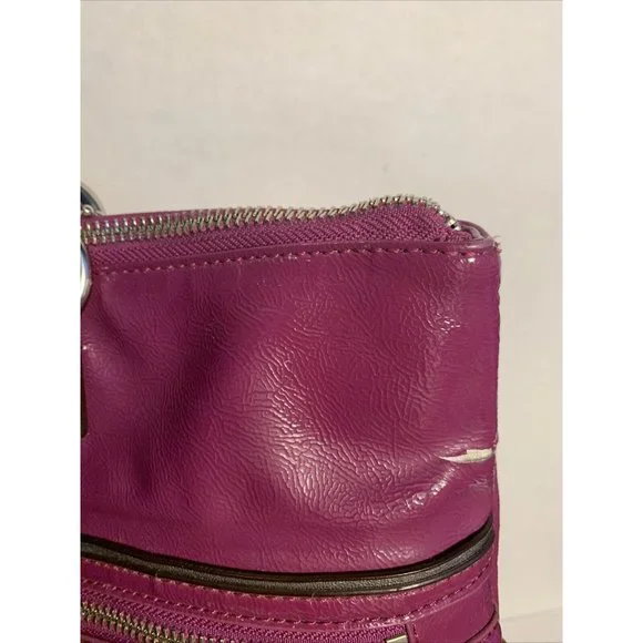 Coach Berry Patent Leather Poppy Daisy Liquid Gloss Tote Bag With Wallet #F20004 - Picture 4 of 15